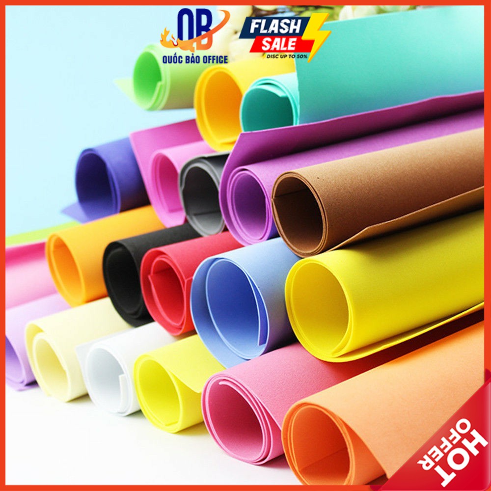  Xốp bitis - Mút xốp màu khổ 40*50cm đủ màu - dày 2 ly - 1 tờ