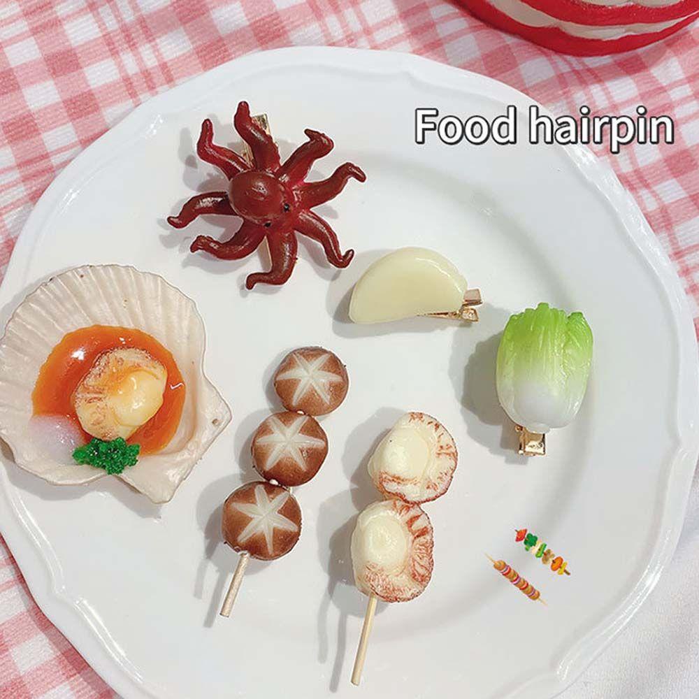Kẹp Tóc Hình Thức Ăn Hoạt Hình Phong Cách Hàn Quốc