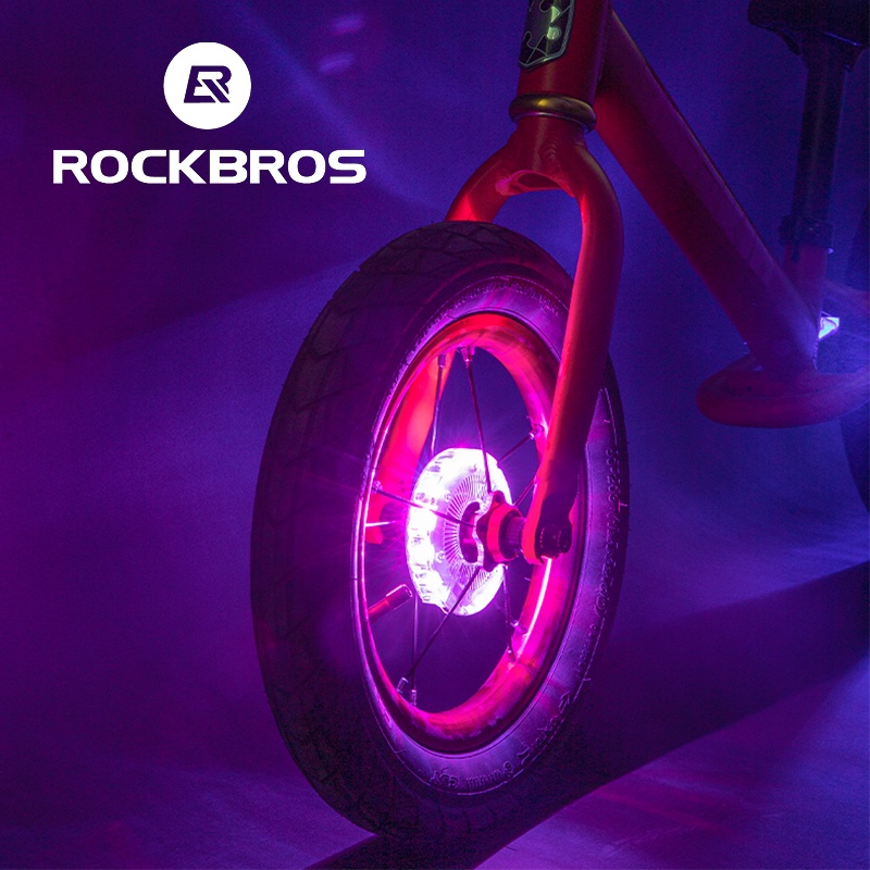 [Fulfilled by Shopee] Rockbros Đèn Led Gắn Bánh Xe Đạp Chống Nước 7 Màu Kèm Sạc USB Chất Lượng Cao