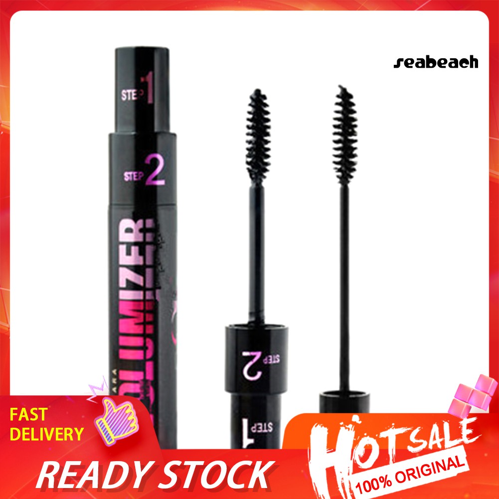 Mascara trang điểm chuốt mi màu đen làm cong và dày 2 trong 1 | BigBuy360 - bigbuy360.vn