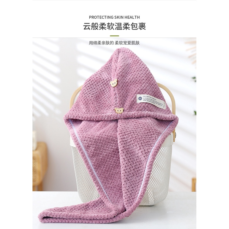 Khăn Quấn Tóc Bằng Sợi Micro Thấm Hút Nước Tiện Dụng Cho Nữ