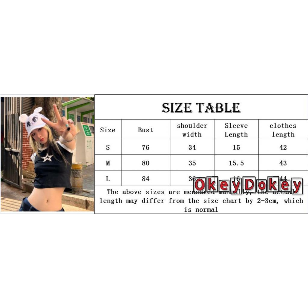 Áo Thun Crop Top Tay Ngắn In Hình Ngôi Sao Phong Cách Harajuku Cổ Điển Y2K