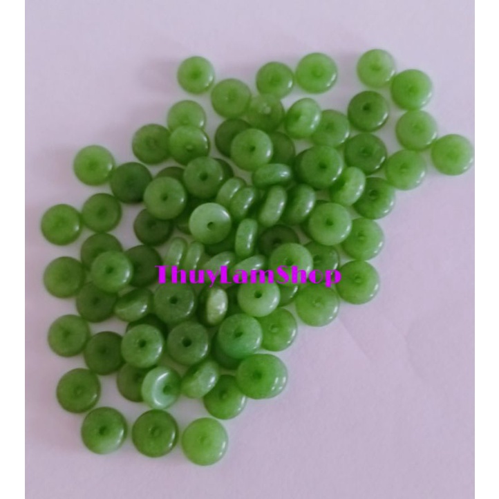 hạt đá dẹt làm bộ chặn vòng làm handmade, xỏ DIY, sưu tầm bán 1 set 6 hạt