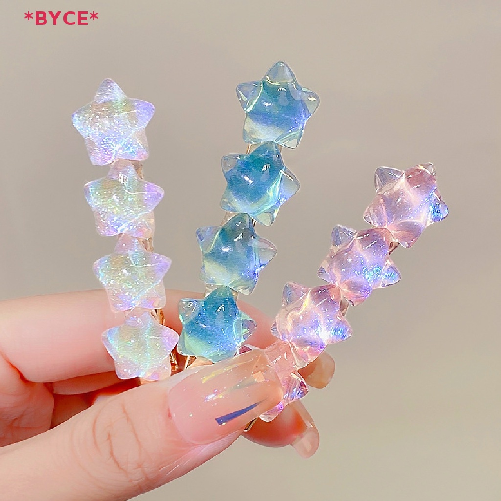 Kẹp Tóc Hình Ngôi Sao / Trái Tim Màu Gradient Dễ Thương Thời Trang Mùa Hè Cho Bé Gái Mới