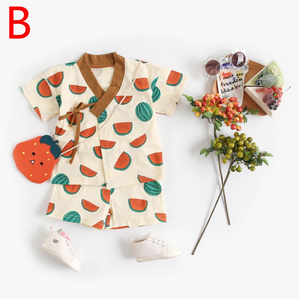 Bộ đồ ngủ 2 món Sanlutoz chất liệu cotton thời trang mùa hè dễ thương dành cho trẻ em