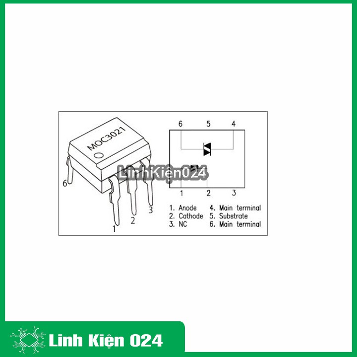 Linh kiện MOC3021 chân cắm DIP6