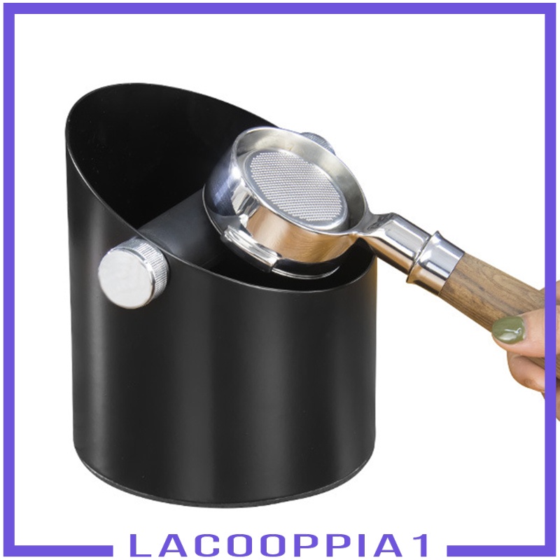 [LACOOPPIA1] Black Espresso Coffee Knock Box Waste Bin Bucket for Home Office Barista