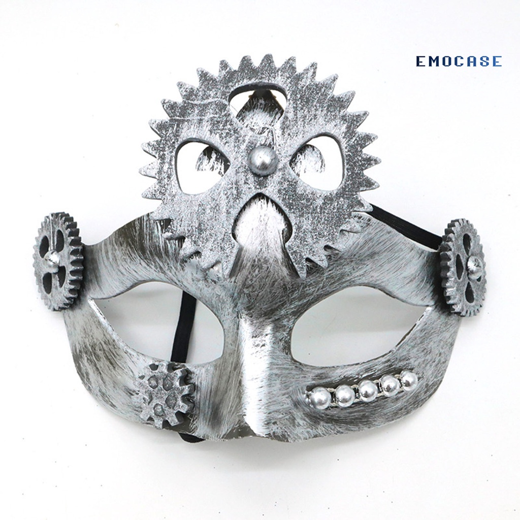 Mặt Nạ Hóa Trang Halloween Che Phủ Toàn Diện Mạ Bạc Bóng Bẩy Phong Cách Steampunk Cổ Điển Trọng Lượng Nhẹ Có Thể Tái Sử Dụng