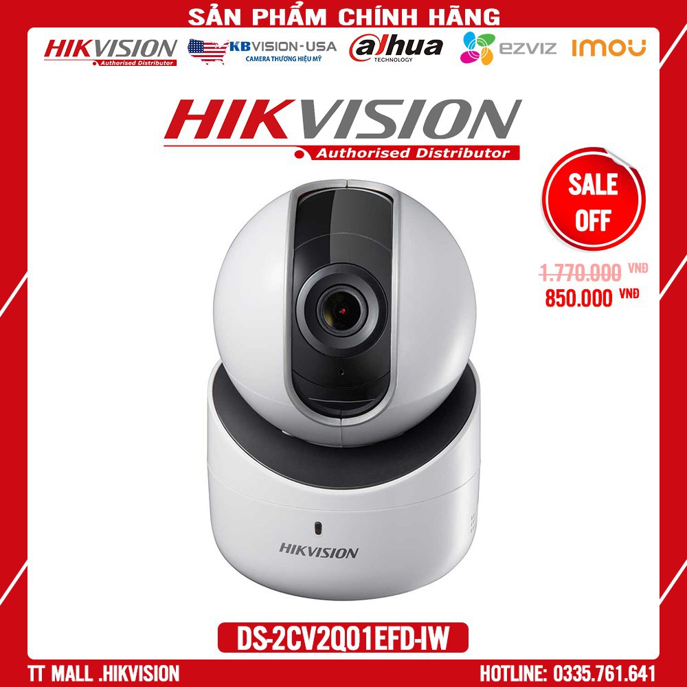 .  Camera IP trong nhà  dome HikVision DS-2CV2Q01EFD-IW - 1MP HD; hồng ngoại 5m, bảo hành 2 năm .