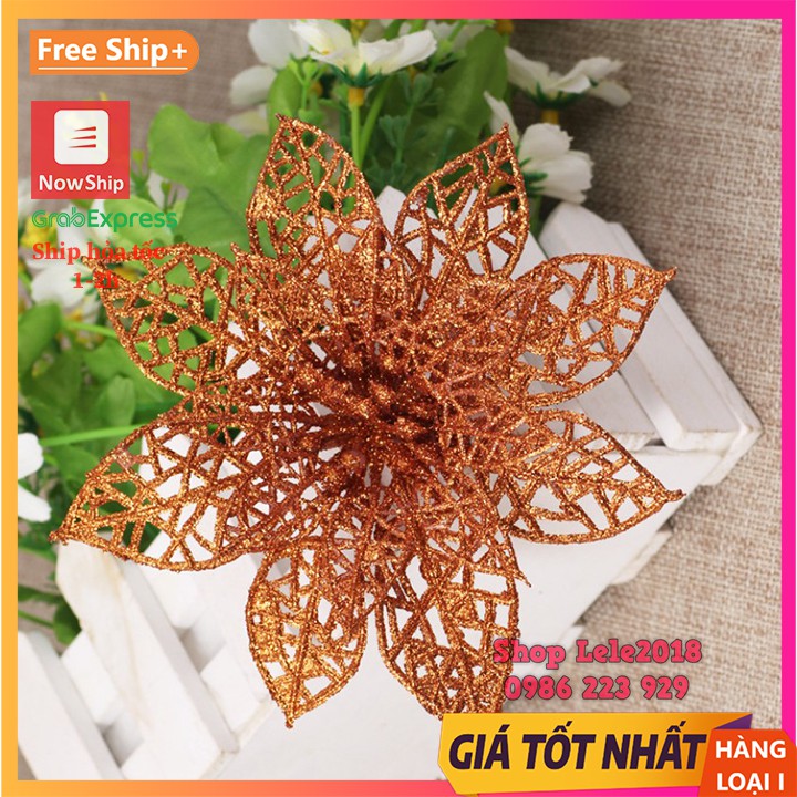 Hoa kim tuyến lưới 15cm loại đẹp trang trí cây thông Noel giáng sinh