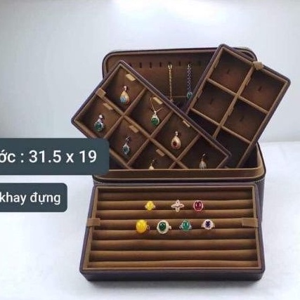 Vali HỘP ĐỰNG Trang Sức 3 Tầng Siêu Đẹp, Hàng Cao Cấp