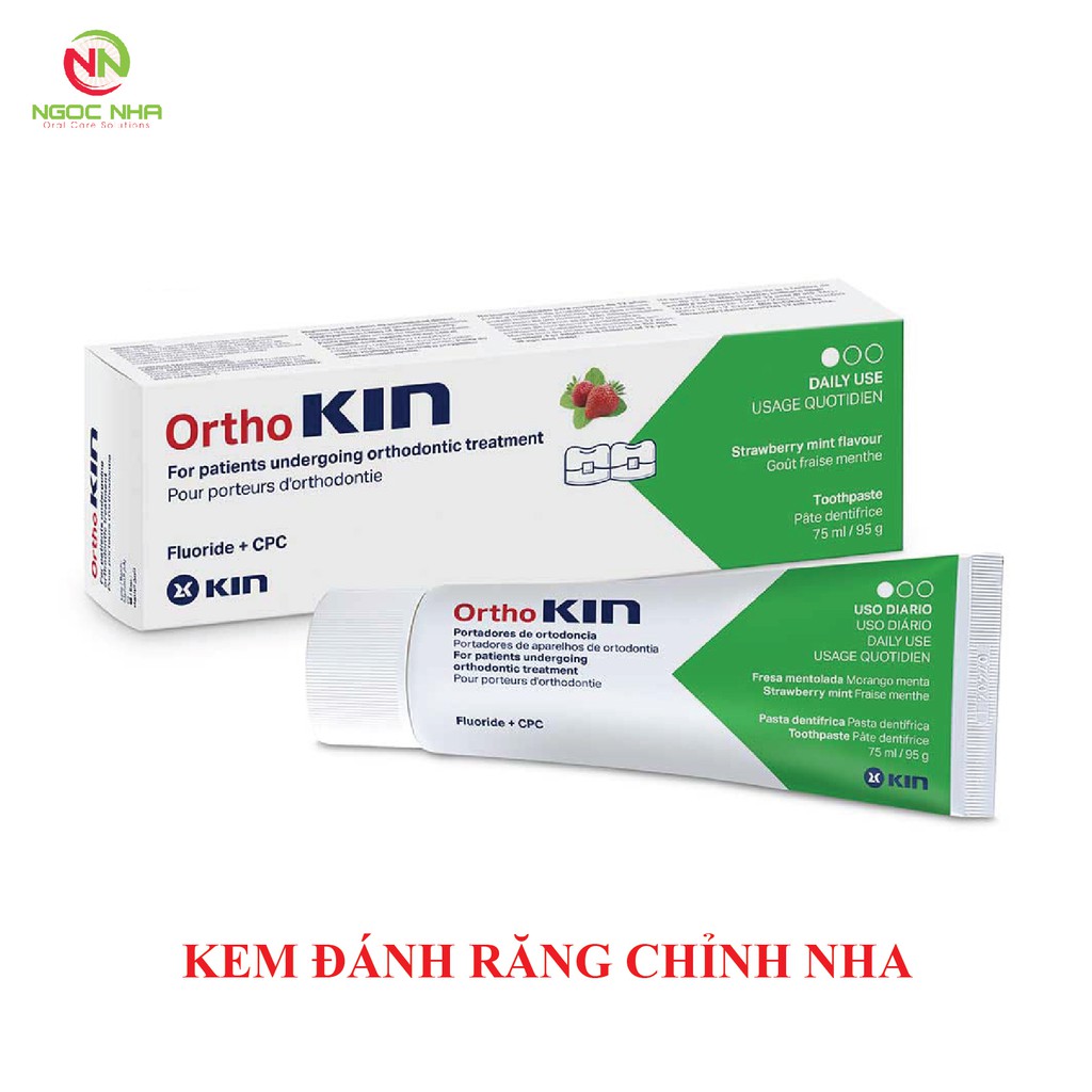 Kem đánh răng cho răng chỉnh nha, răng niềng Ortho Kin 75ml/ Tây Ban Nha