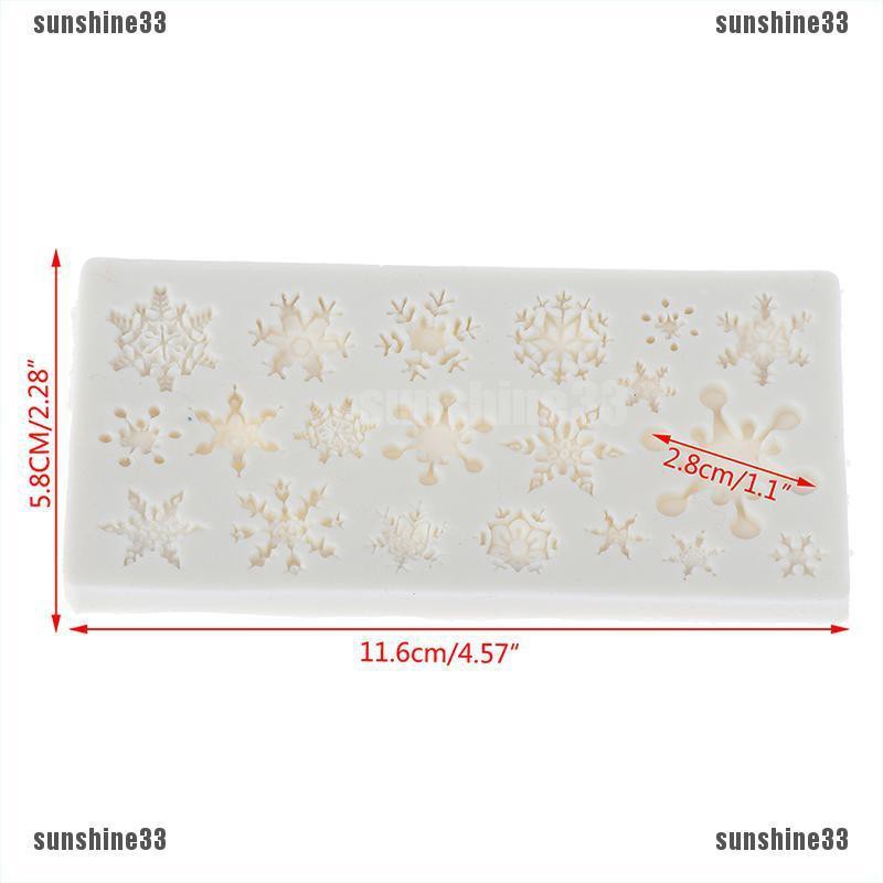 Khuôn Silicone Làm Bánh / Xà Phòng / Sô Cô La Hình Bông Tuyết DIY
