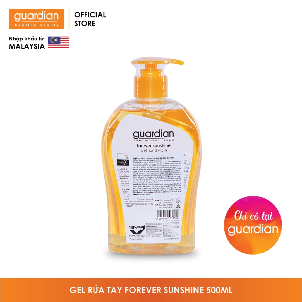 Gel rửa tay Guardian Fresh Clean Forever Sunshine 500ml | BigBuy360 - bigbuy360.vn