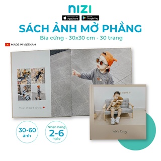 [E-voucher] In sách ảnh theo yêu cầu bìa cứng 30 trang 30 x 30cm - In mở phẳng 4K siêu nét trên app NIZI