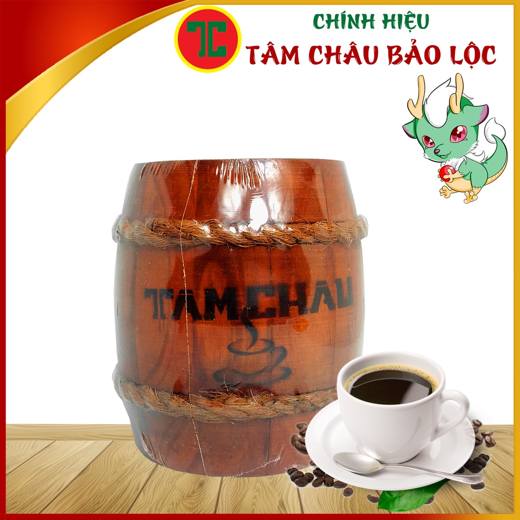 [TÂM CHÂU]Cafe Tâm Châu - Coffee Hộp Trống gỗ 150Gr - Chính hiệu TÂM CHÂU BẢO LỘC
