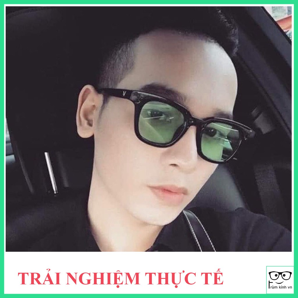 Kính Gọng Vuông Chữ V Hàn Quốc Cao Cấp Màu Xanh Lá