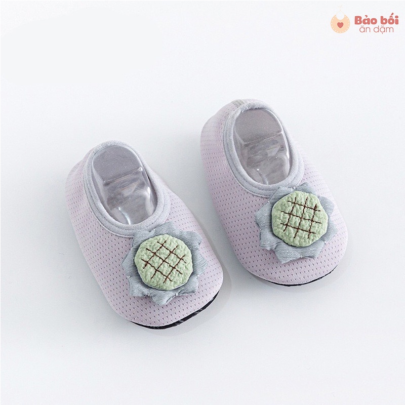 Hài công chúa đính hoa tập đi cho bé siêu xinh,có đế chống mòn