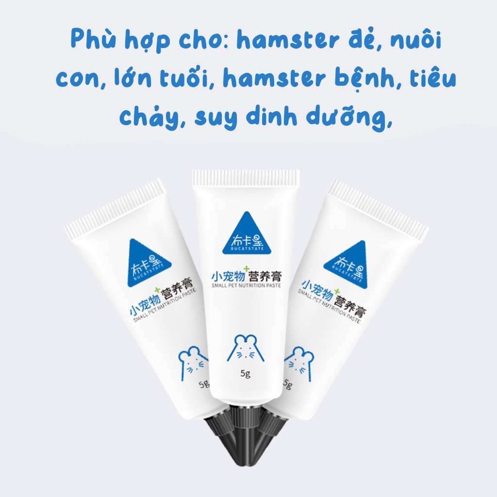 Gel dinh dưỡng BUTCATSTATE cho hamster tuýp dùng thử 5g đồ ăn siêu dinh dưỡng
