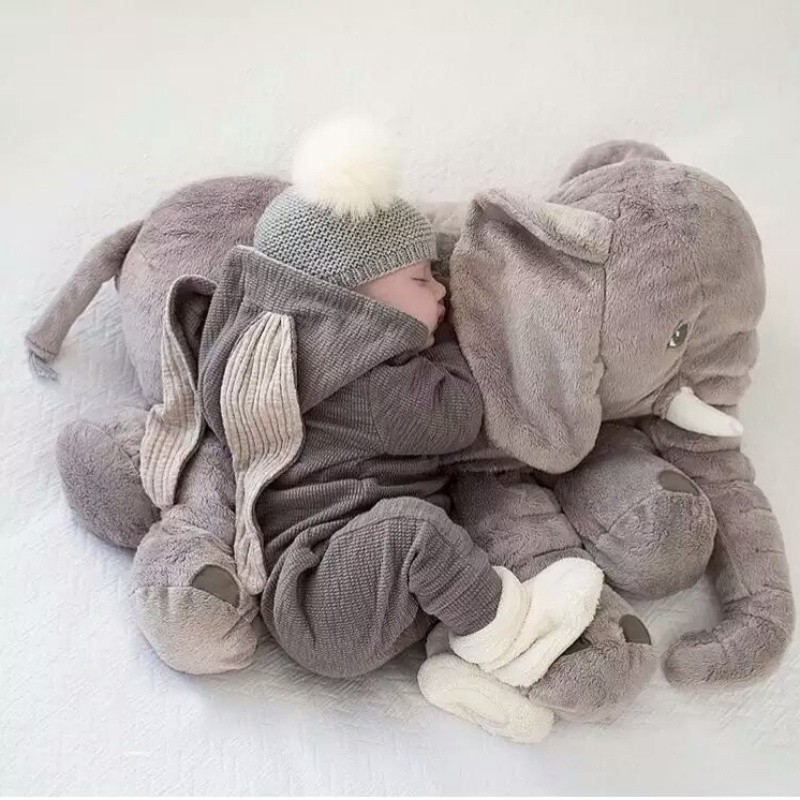 Cute Cartoon Elephant Plush Pillow Fluffy Sleeping Hold Cushion Birthday Gift For Children