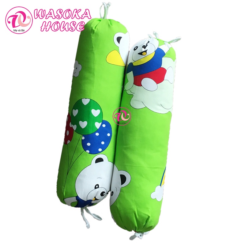 Cặp gối ôm cho bé dài 50cm, vải Thắng Lợi mềm êm mát, thấm hút mồ hôi tốt, phù hợp cho bé dưới 1 tuổi