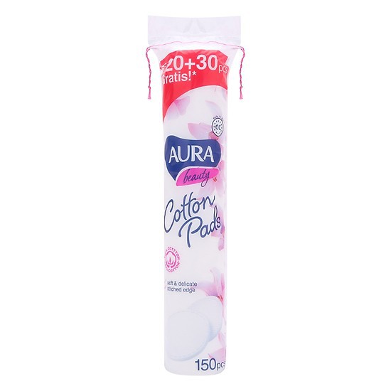 Bông Tẩy Trang Cotton Aura Beauty Cotton Pads 120 +30 Miếng