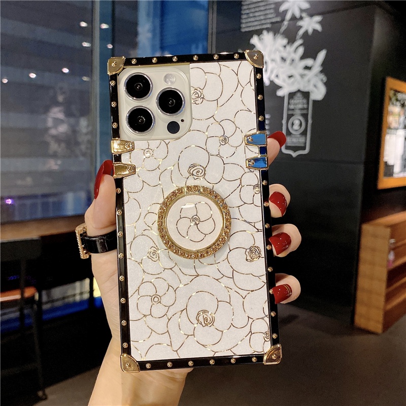 Ốp điện thoại dáng vuông in hoa hồng cho OPPO A54 A15 A15S A92 A52 A53 A5 A9 A31 2020 A16 A5S A7 A12E A12 A3S F9 F11 PRO