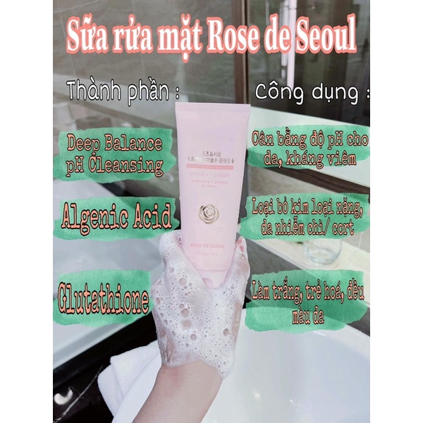 Sữa rửa mặt Rose de Seoul Hàn Quốc 150g new version 2023