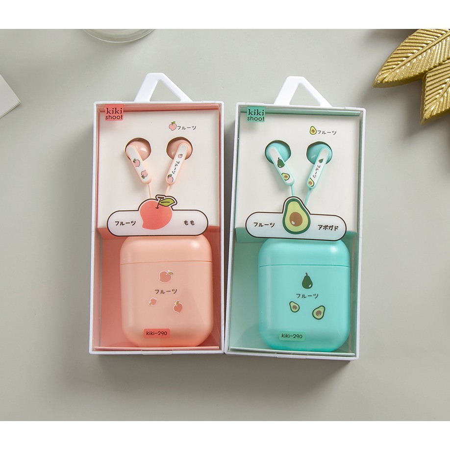 Bộ Tai Nghe Và Hộp Đựng Hàn Quốc Cực Cute ( KIKI ) - Có Micro Đàm Thoại - Âm Thanh Hay -  Min STORE