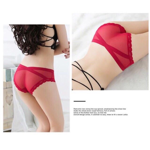 Quần lót ren lưới cạp chéo mềm mại sexy quyến rũ 5779