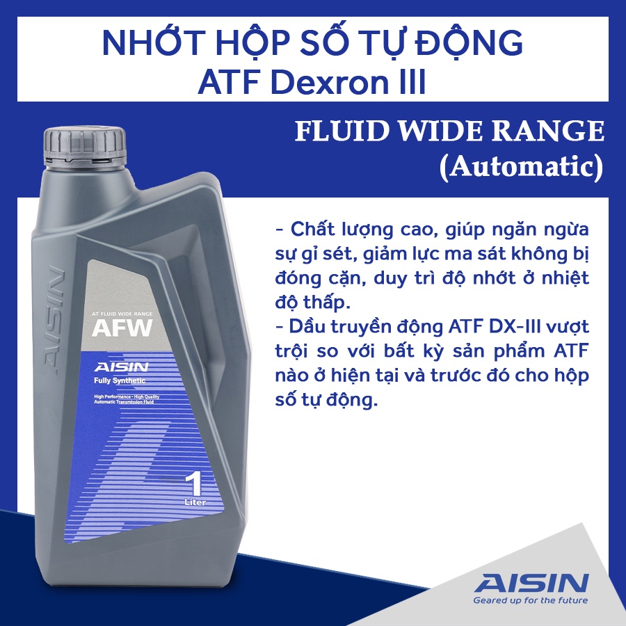 [Mã BMBAU50 giảm 10% đơn 99k] Nhớt Hộp Số Tự Động AISIN ATFD31P ATF Dexron III 1L Nhập Khẩu Chính Hãng