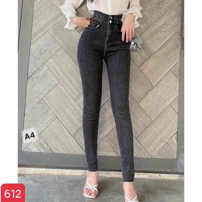 Quần jean nữ chất co giãn, quần bò nữ xanh rách cạp cao nhiều mẫu PN ms511