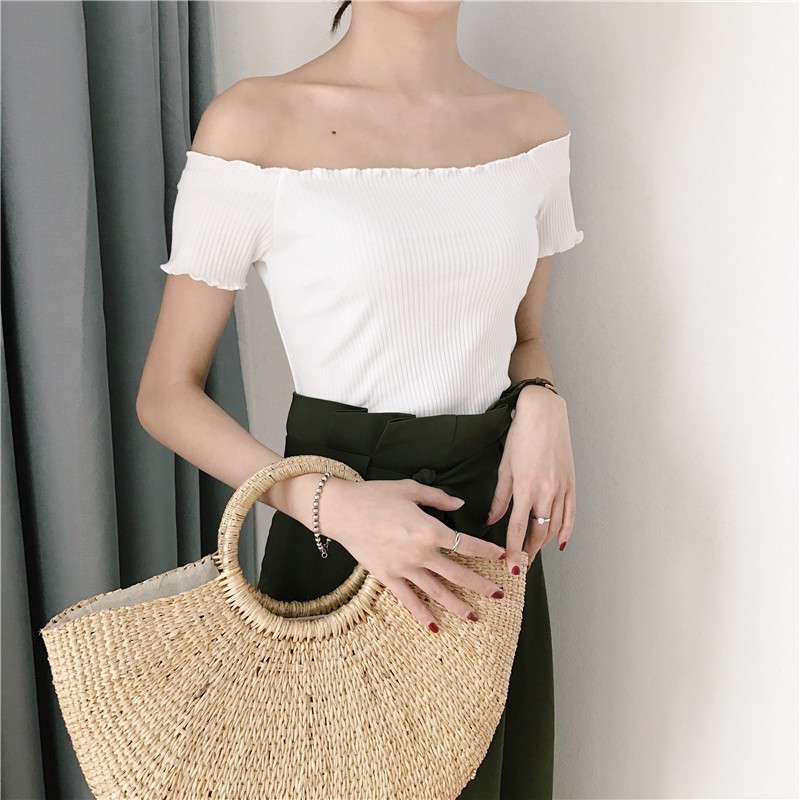Áo Thun Bẹt Vai Ulzzang ( Kèm ảnh thật )