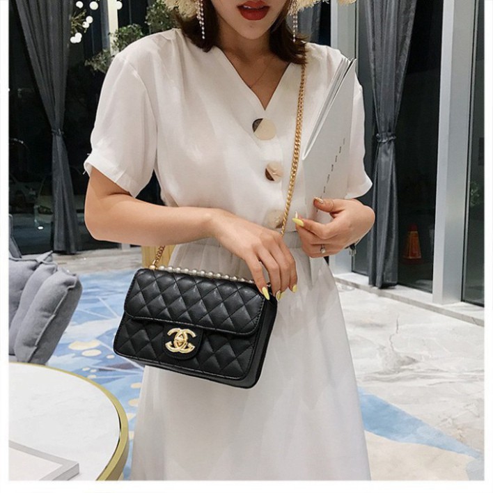 [Nhập Khẩu - FreeShip] Túi xách túi đeo chéo nữ da trám màu trắng hồng đỏ đen cao cấp công sở đi làm dự tiệc | BigBuy360 - bigbuy360.vn