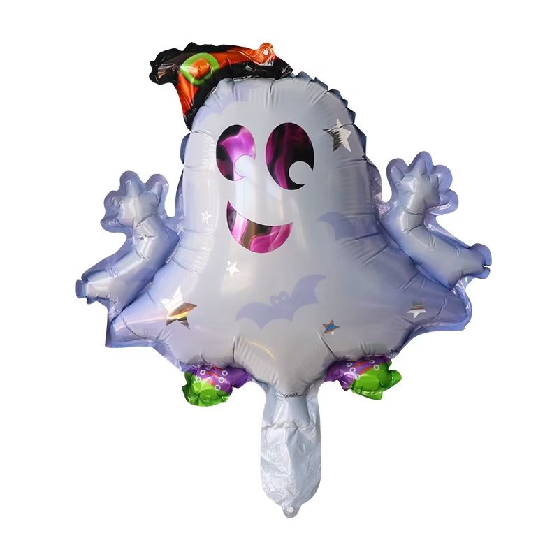 1 Bong Bóng Lá Nhôm Hình Mèo Đen / Dơi / Bí Ngô Trang Trí Halloween