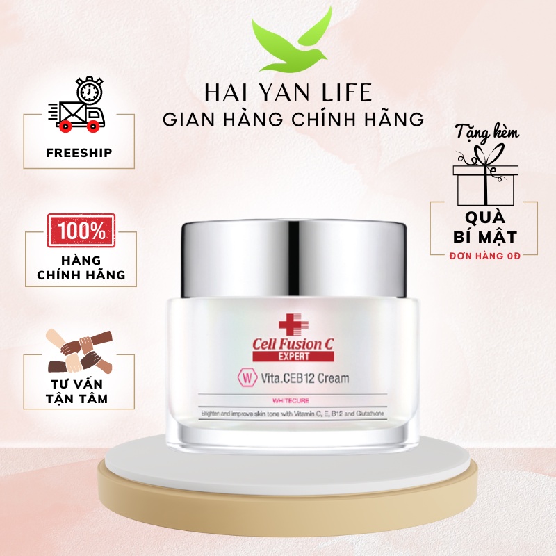 Kem dưỡng trắng & đều màu da WhiteCure Vita.CEB12 Cream - Cell Fusion C Expert Hàn Quốc - 50ml