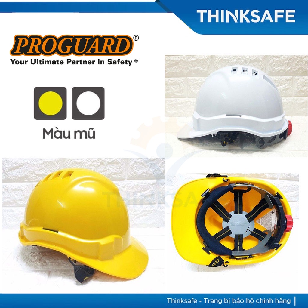 Nón bảo hộ Proguard HG2, nón công trình bảo hộ nhựa ABS bảo vệ đầu, chống va đập đâm xuyên - THINKSAFE