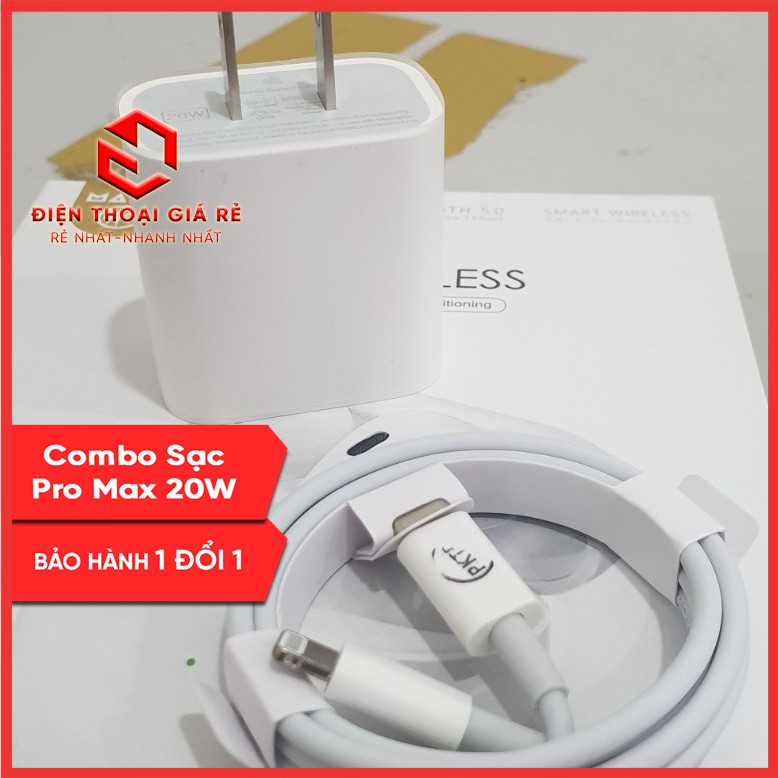 Combo củ sạc nhanh Pro Max 20W (Cho iPhone 20W, 22.5W: iPhone 11 Pro Max, iPhone 12 Pro Max) [giá rẻ, BH 1 đổi 1]