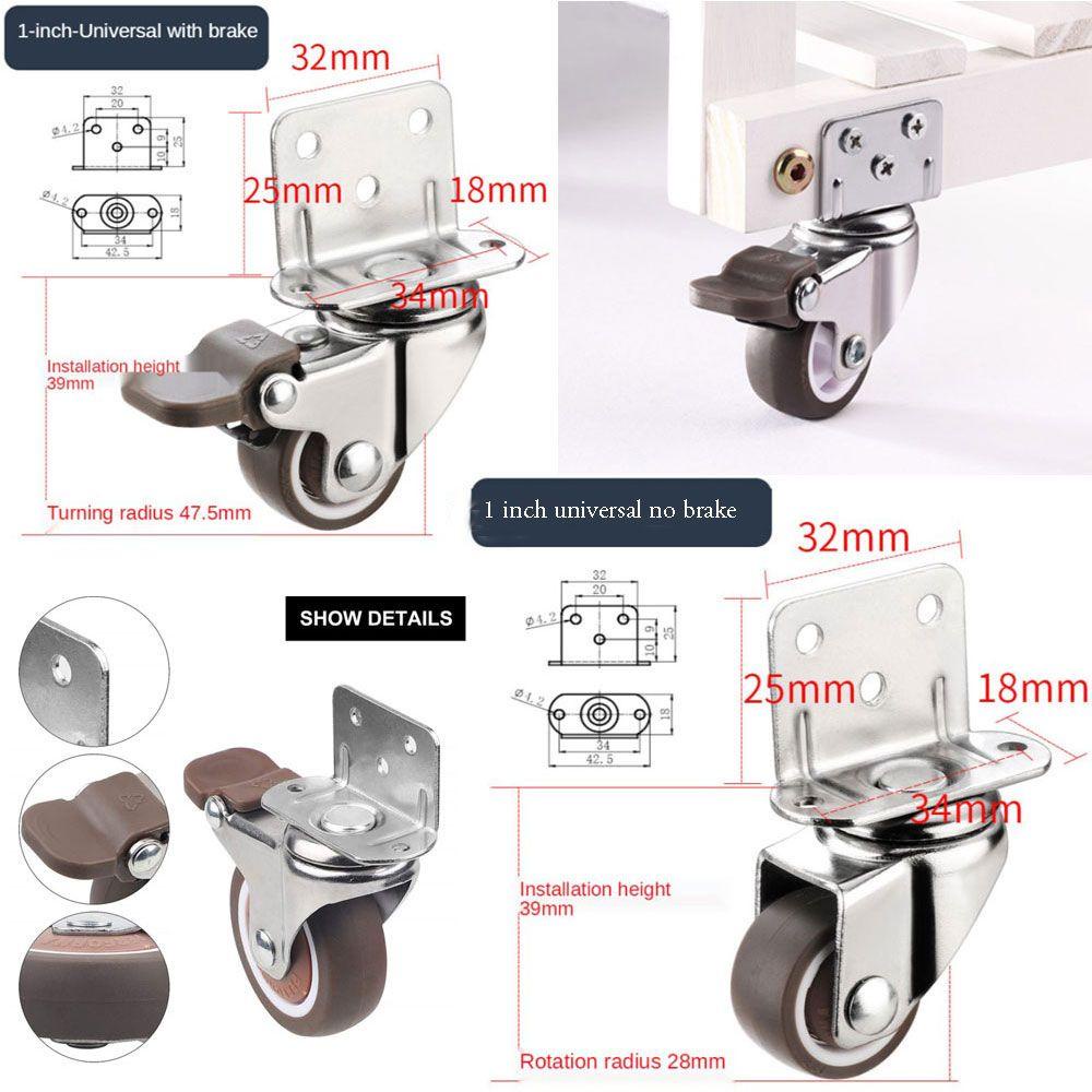 Đồ nội thất phổ biến bánh xe bánh xe castor đa năng di chuyển cũi cũi giường xoay bánh xe