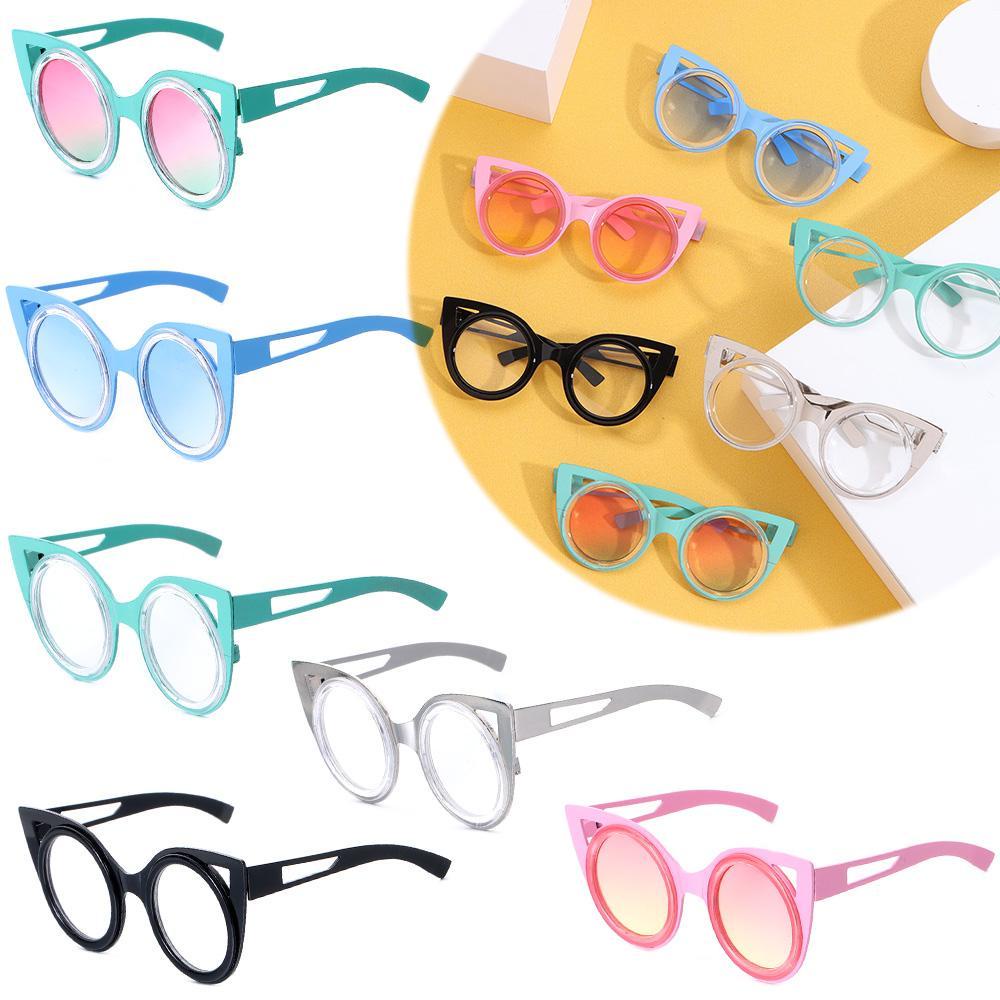 Kính Mắt Mini Gọng Tròn 6 Màu Sắc Cầu Vồng Dễ Thương Cho Búp Bê BJD 1 / 31 / 4