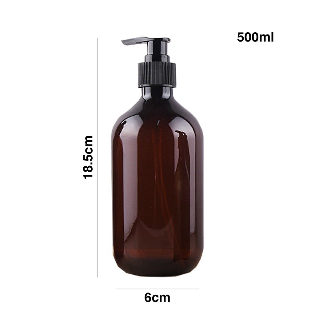 Chai chiết mỹ phẩm nhựa PET 300ml 500ml vòi nhấn đen chuyên chiết serum, dung dịch lỏng