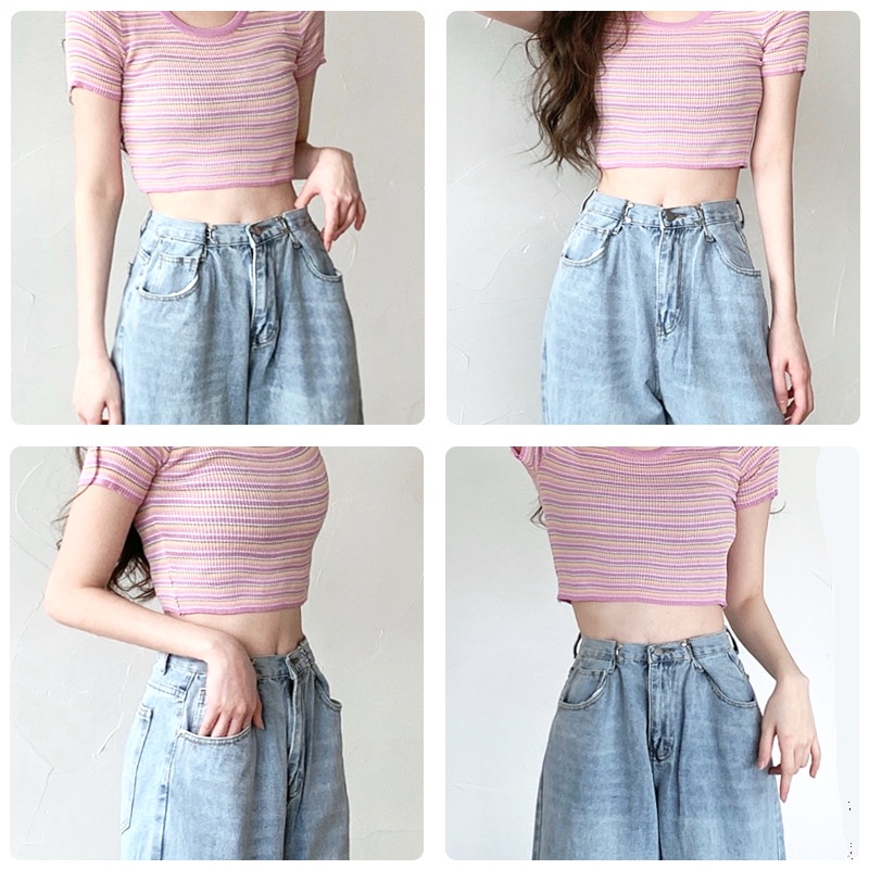 Khóa thu nhỏ quần jeans phong cách Hàn Quốc thời trang dành cho nữ