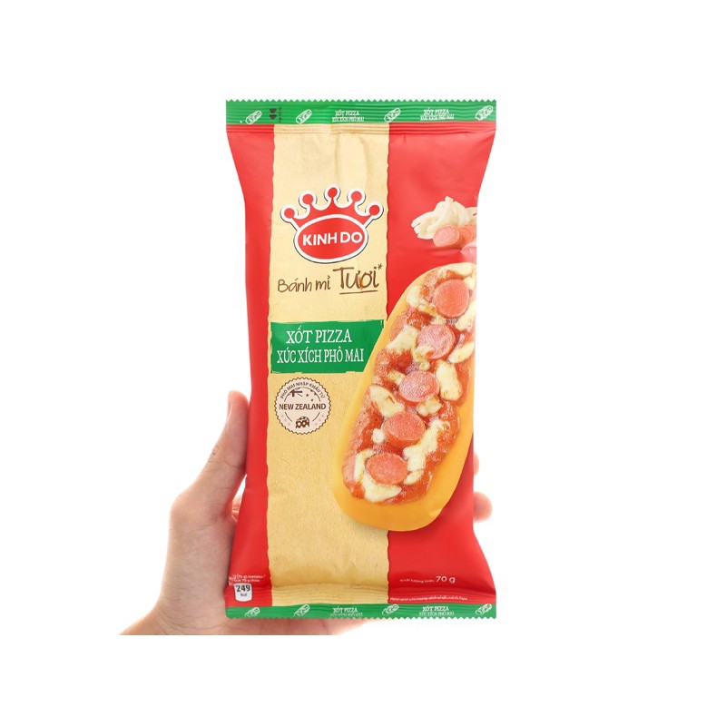 BÁNH MÌ TƯƠI XỐT PIZZA XÚC XÍCH PHÔ MAI KINH ĐÔ 70G