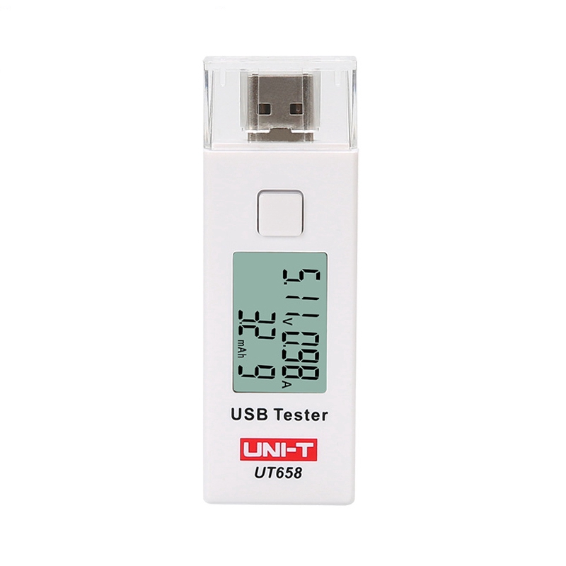 UNI-T UT658 USB Bộ kiểm tra điện áp hiện tại kỹ thuật số U Bộ sạc bác sĩ đĩa Vôn kế Ampe kế Công suất MAX 9V Lưu trữ dữ liệu Đèn nền