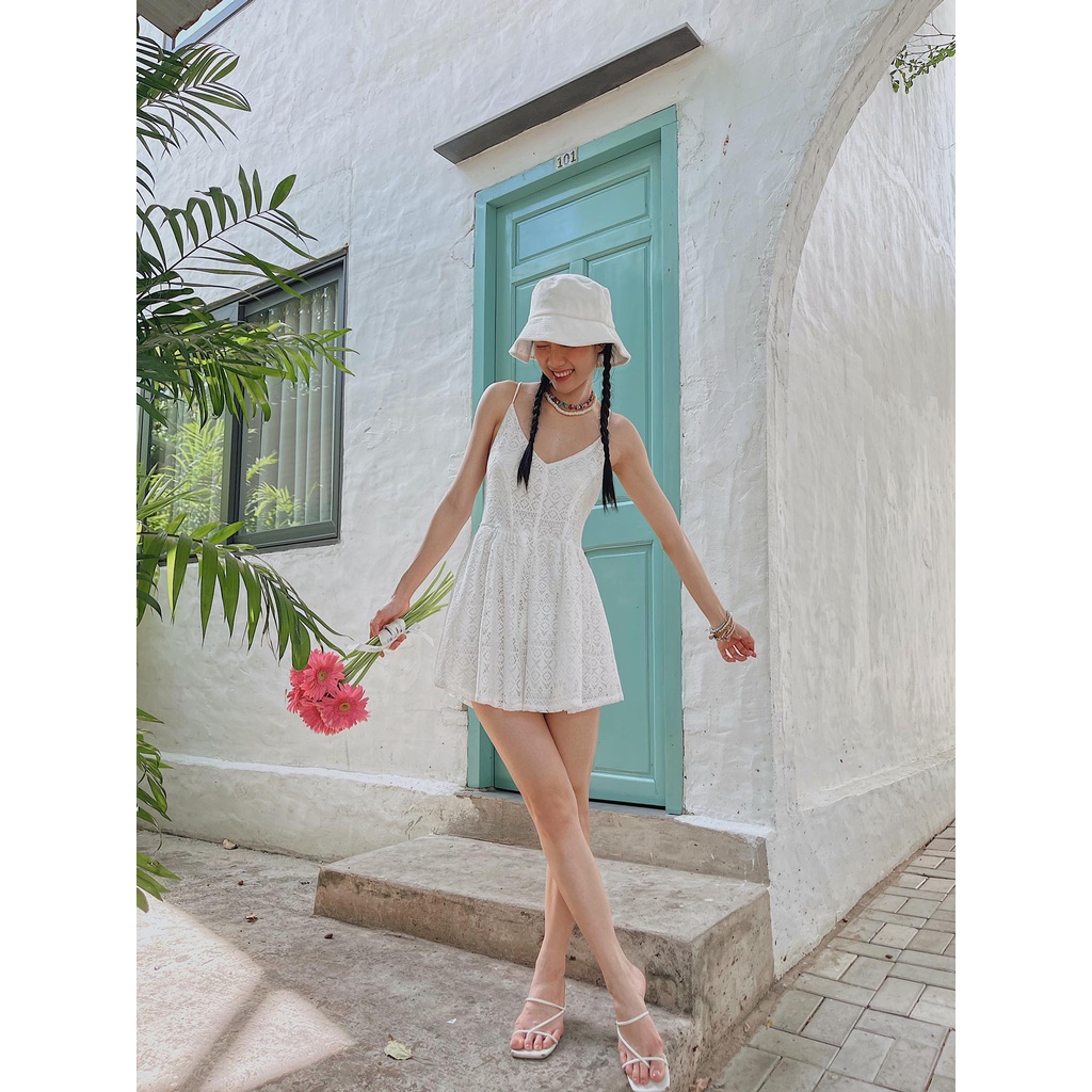 LEMONCHICVN -Jump hai dây cổ tim ren thêu