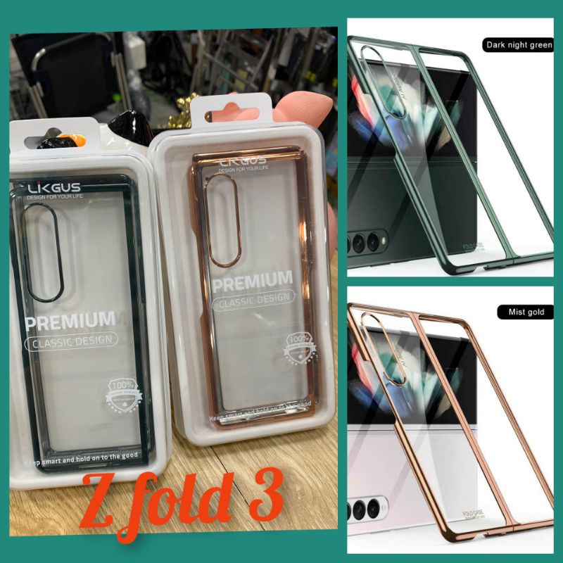 Ốp lưng Samsung galaxy Z fold 3 cứng xi viền màu sang trọng có ảnh thật