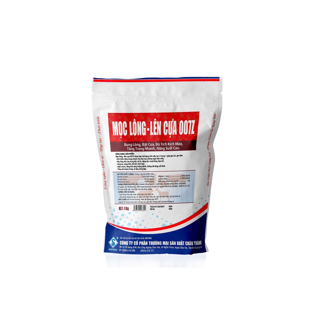 MỌC LÔNG LÊN CỰA 007Z 100g bung lông, mọc cựa, tăng trọng nhanh trên gà, vịt