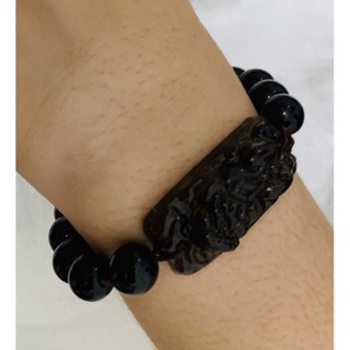 Vòng tay tỳ hưu đá obsidian