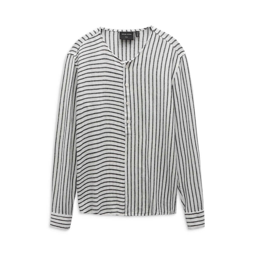 Áo Sơ Mi Nam Oversize Linen Stripes , Chất Linen Thoải Mái , SM006072,SOMEHOW