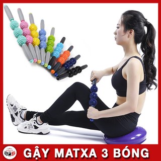 Gậy matxa phục hồi thư giãn cơ bắp - 3 bóng yoga